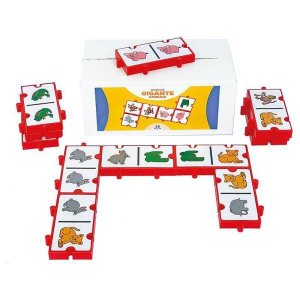 Jogo Dominó Gigante Animais de Encaixe Brinquedo Educativo