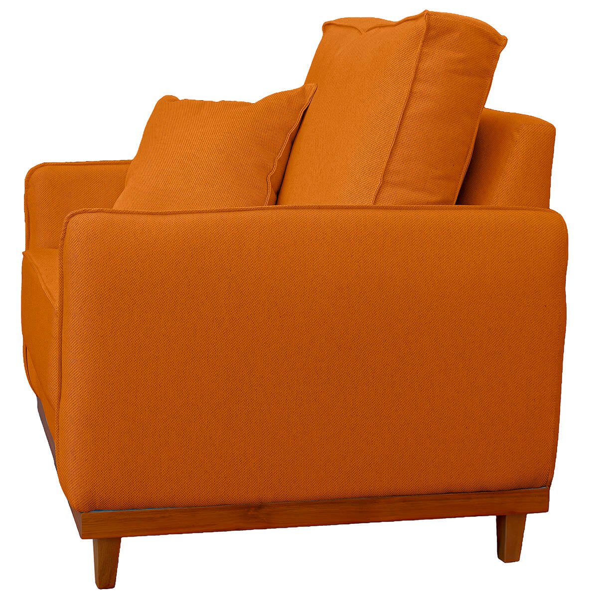 Poltrona Sofa Sena Base de Madeira Luxo Conforto para Hotel e Sala Linho Terra Cota - 6