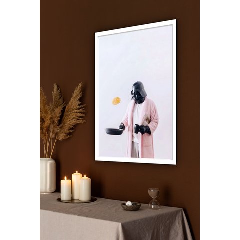 Quadro Decorativo Cozinha Darth - 70x50cm:moldura Branca