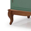 Ver imagem 2 de Balcão Buffet Aparador Florença 80cm 2 Portas 1 Gaveta Pés Luiz Xv - Laca Verde Kalle/ Imbuia