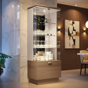 Ver imagem 1 de Cristaleira de Vidro com Espelho River Castanho/off White H01 - D’Rossi