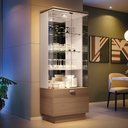 Ver imagem 2 de Cristaleira de Vidro com Espelho River Castanho/off White H01 - D'rossi