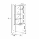 Ver imagem 4 de Cristaleira de Vidro com Espelho River Castanho/off White H01 - D’Rossi