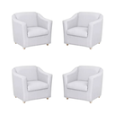 Ver imagem 1 de Kit 4 Poltronas Decorativa Reforçada Recepção Clinica Salão Courino Branco
