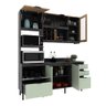 Cozinha Modulada Esmeralda 180cm Nicho 2 Fornos 4 Peças Cor:lunar com Verde Mar e Freijó - 6