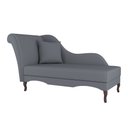 Ver imagem 4 de Divã Recamier Chaise Longue Valentina Clássico com Pés de Madeira Suede Cinza - Desk Design