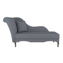 Ver imagem 2 de Divã Recamier Chaise Longue Valentina Clássico com Pés de Madeira Suede Cinza - Desk Design