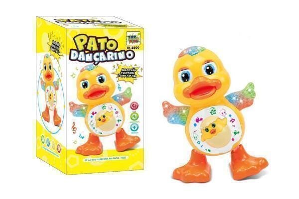 Brinquedo Infantil Pato Dançarino Patinho Musical Com Luz