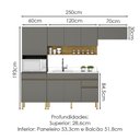 Ver imagem 3 de Cozinha Modulada 4 Pecas Balcao Pia Line Gris Cp Freijo Ktp
