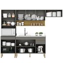Ver imagem 6 de Cozinha Modulada 4 Pecas Balcao Pia Line Gris Cp Freijo Ktp