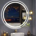 Ver imagem 4 de Espelho Brillare Redondo Jateado com 3 Tons de Led e Botão Touch Screen Fonte Slim 80x80