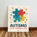 Ver imagem 5 de Kit 3 Quadro Decorativo Autismo Laço Símbolo Quarto Casa 28x20