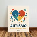 Ver imagem 7 de Kit 3 Quadro Decorativo Autismo Laço Símbolo Quarto Casa 28x20