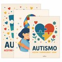 Ver imagem 4 de Kit 3 Quadro Decorativo Autismo Laço Símbolo Quarto Casa 28x20