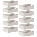 Ver imagem 1 de 10 Caixas Organizadoras Multiuso Flow Bege 8,2l ou Cestos Plásticos Closet Lavanderia