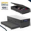Ver imagem 2 de Cama Box Baú + Colchão Gazin de Espuma D60 Double Face Force Up + Auxiliar de Espuma Solteiro