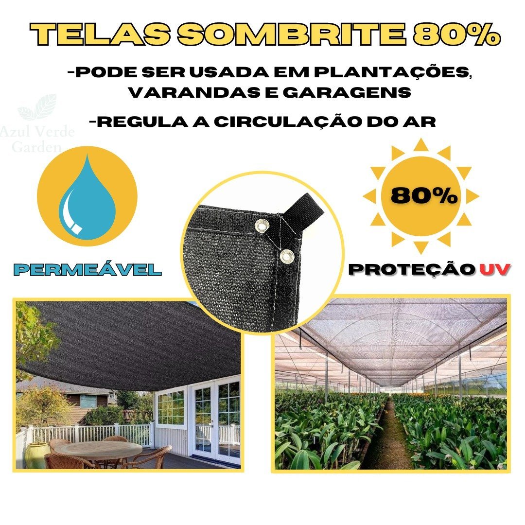 Sombrite 80% Lona Proteção Sol Garagem 3x5 Acabamento Ilhós - 2