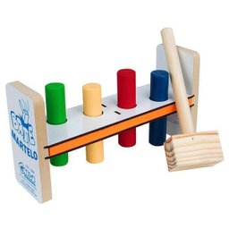 Jogo Educativo Bate Martelo - Bate Pinos Em Madeira - 1