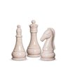 Trio Peças De Xadrez Rainha, Bispo E Cavalo Bege Petra - 1