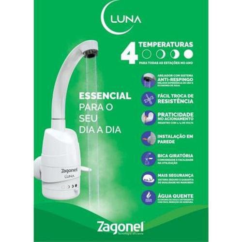 Torneira Elétrica Luna 4 Temperaturas 5500w 127v Zagonel - 2