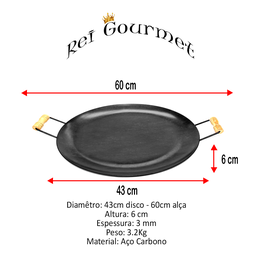Tacho Disco de Arado 43cm com Alça para Porções em Geral:43cm - 2