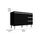 Ver imagem 6 de Balcão Gabinete para Pia Andreia sem Tampo 120cm 2 Portas 3 Gavetas Preto