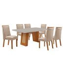 Ver imagem 2 de Mesa de Jantar Carolina 180cm Tampo MDF Vidro com 6 Cadeiras Yasmin