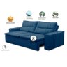 Sofá Retrátil e Reclinável 3 Lugares com Molas 2,00m Elisa Suede Azul Rover & Beato - 2