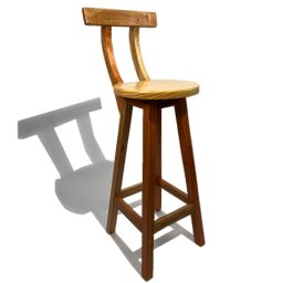Banqueta Bistrô Alta Encosto Cozinha Balcão Bancada Bar Verniz - 1