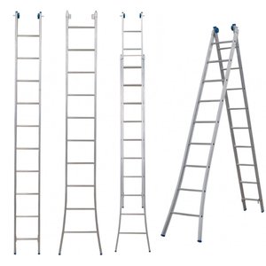 Escada Alumínio 3 em 1 Extensiva 2 X 10 - 20 Degraus Alumasa