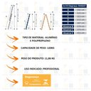 Ver imagem 2 de Escada Alumínio 3 em 1 Extensiva 2 X 10 - 20 Degraus Alumasa