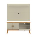 Ver imagem 2 de Rack + Painel Si Estilo Retrô 1.40m para Tv até 55'' Polegadas Cor Off White / Cinamomo