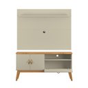 Ver imagem 2 de Rack + Painel Si Estilo Retrô 1.40m para Tv até 55'' Polegadas Cor Off White / Cinamomo