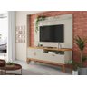 Rack + Painel Si Estilo Retrô 1.40m para Tv até 55'' Polegadas Cor Off White / Cinamomo - 1