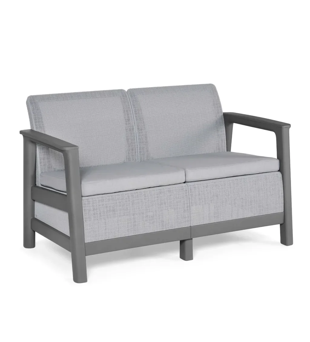Poltrona de 2 Lugares Scandi Linea Cinza Seixo Keter