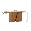 Ver imagem 3 de Mesa Jantar 2m Tampo Barril e 6 Cadeiras Madeira Natural 100% MDF Casa Lar