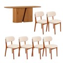 Ver imagem 6 de Mesa Jantar 2m Tampo Barril e 6 Cadeiras Madeira Natural 100% MDF Casa Lar