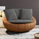 Ver imagem 2 de Kit 02 Poltronas para Sala de Estar Decorativa Giratória Kira Couríssimo Whisky Linho Cinza - Lyam D