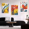 Kit com 3 Quadros Arte Abstrata em Lona Tamanho:60x90cm - 1