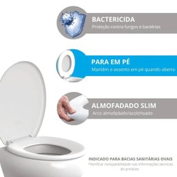 Assento Sanitário Almofadado Slim Bege Astra - 7