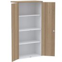 Ver imagem 3 de Armário Alto PE25 Pandin 80 cm (largura) em MDP Cor Noce Naturalle e Branco com Duas portas