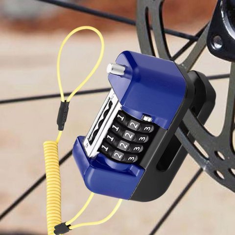 Trava de Disco Freio Antifurto Moto Motocicleta Bike Bicicleta Cadeado Senha 4 Digitos Resistente Pr