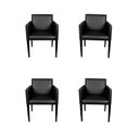 Ver imagem 1 de Kit 4 Poltronas Nina Executiva 1 Lugar Tecido Sintético Pé Aberto em Madeira Maciça - Preto