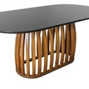 Ver imagem 3 de Mesa de Jantar Armonia 6 Lugares Oblongo MDF 180x90cm Amêndoa e Preto