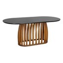 Ver imagem 1 de Mesa de Jantar Armonia 6 Lugares Oblongo MDF 180x90cm Amêndoa e Preto