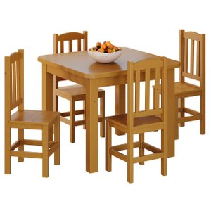 Conjunto Sala de Jantar 88x88 com 4 Cadeiras Diamante - Nemargi:mel