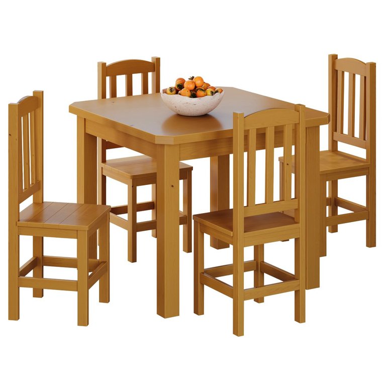 Conjunto Sala de Jantar 88x88 com 4 Cadeiras Diamante - Nemargi:mel