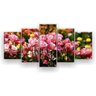 Quadro Decorativo Jardim Rosas Rosa Claro 129x61 5pc Sala - 1