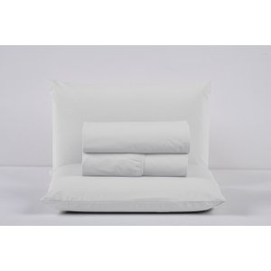 Kit Roupa de Cama King Size Percal 200 Fios 100% Algodão com Elástico e Fronhas 4 Peças:branco