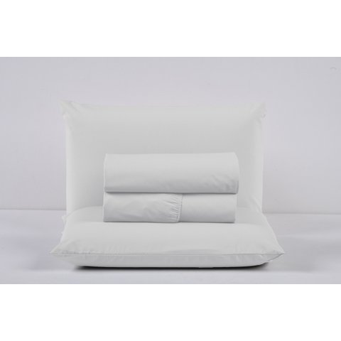 Kit Roupa de Cama King Size Percal 200 Fios 100% Algodão com Elástico e Fronhas 4 Peças:branco